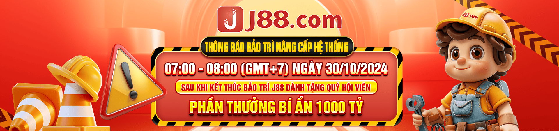 Bảo trì nâng cấp hệ thông tại j88.com